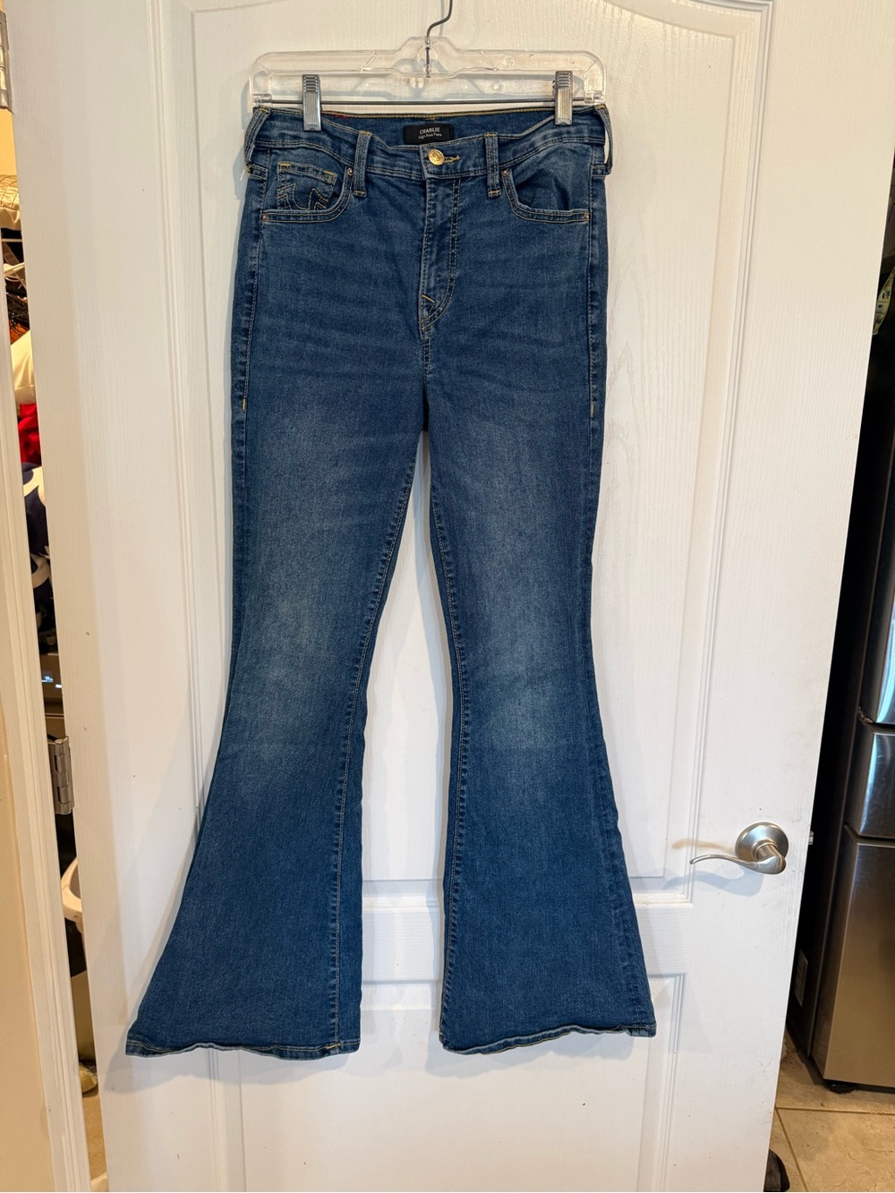 lucky brand high rise charlie flare denim blue jeans women’s size 27